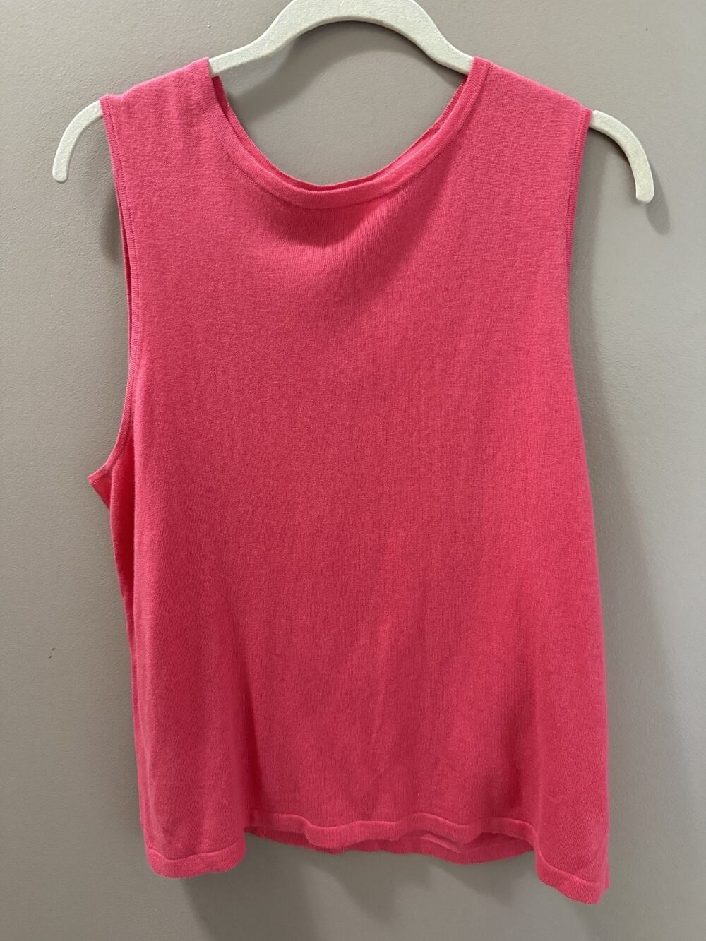 J Jill Pink Sleeveless Sweater Size L Cotton Blend Classic Wardrobe Staple